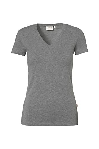 Hakro Damen-V-Shirt Stretch, HK172-graumeliert, 3XL von HAKRO