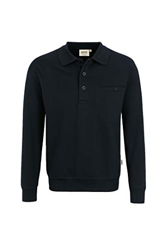 Hakro Herren Pocket-Polo-Sweatshirt Premium # 457 (2XL, schwarz) von HAKRO