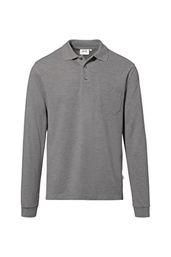 Hakro Longsleeve Pocket Polo Top, grau-meliert, L von HAKRO