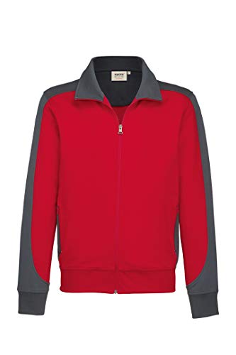 Hakro Sweatjacke Contrast Performance, HK477-rot, XL von HAKRO