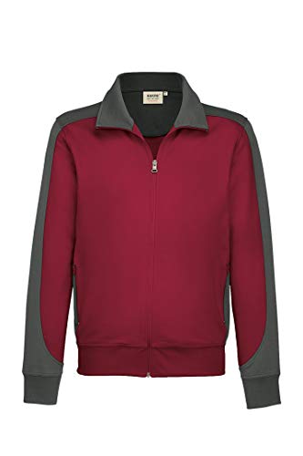 Hakro Sweatjacke Contrast Performance, HK477-weinrot, 3XL von HAKRO