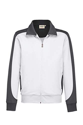 Hakro Sweatjacke Contrast Performance, HK477-weiß, M von HAKRO