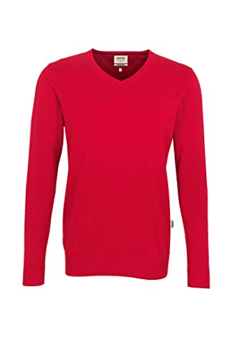 Hakro V Pullover Premium Cotton, rot, M von HAKRO