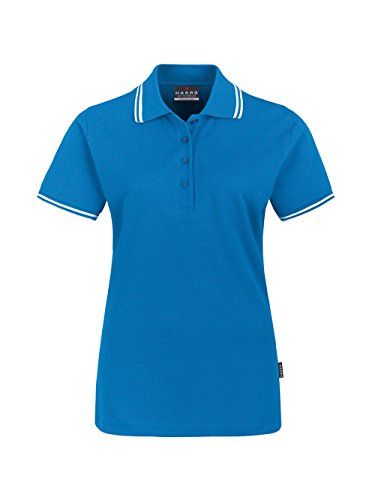 Hakro WOMEN-POLOSHIRT TWIN-STRIPE # 205 (L, turquoise/weiß) von HAKRO