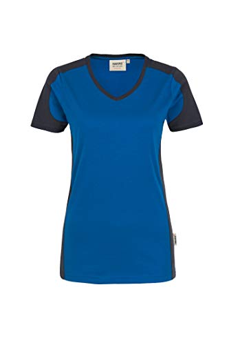 Hakro Women V Shirt Contrast Performance- Gr. S, Royal von HAKRO