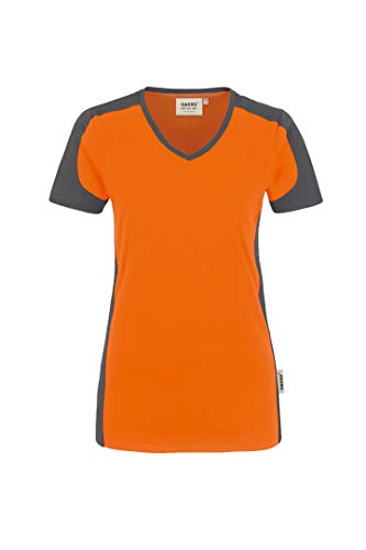 Hakro Women V Shirt Contrast Performance- Gr. XL, Orange von HAKRO