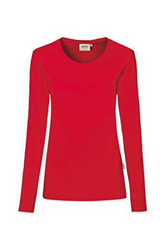 Women's Long-Sleeved Performance Top,Rot,3XL von HAKRO