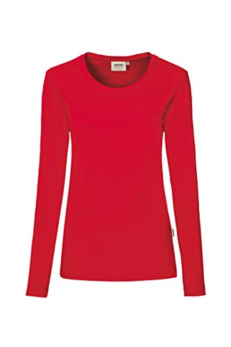 Women's Long-Sleeved Performance Top,Rot,XL von HAKRO