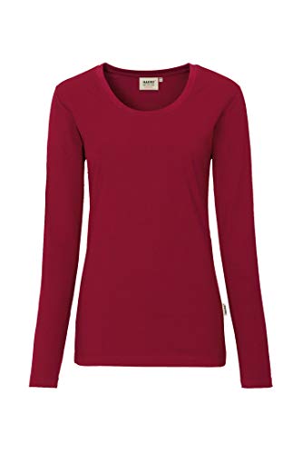 Women's Long-Sleeved Performance Top,Weinrot,3XL von HAKRO