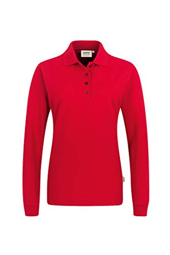 Women-Longsleeve-Poloshirt Performance, Rot, 3XL von HAKRO