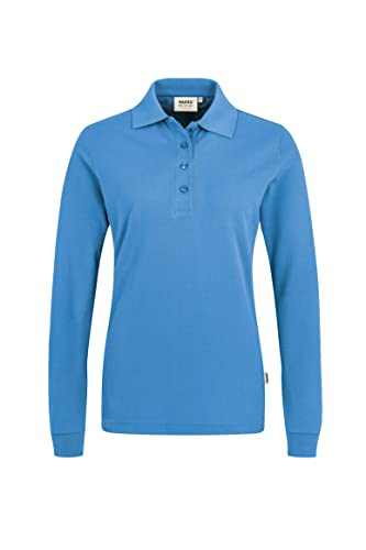 Women-Longsleeve-Poloshirt Performance, malibu-blue, L von HAKRO