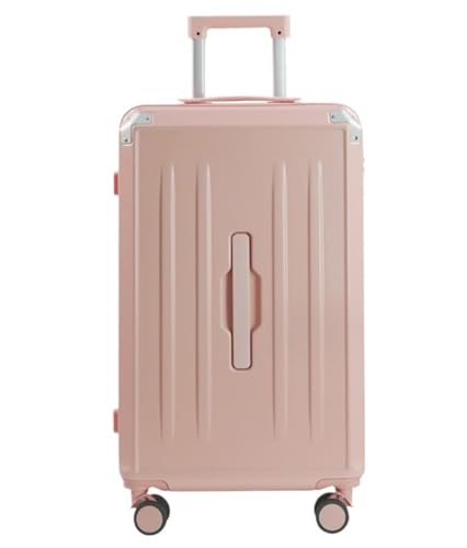 HALAHAI Koffer Gepäck Reisekoffer Gepäck Für Damen-Koffer Mit Getränkehalter, USB-Spinnerräder, Hartschalengepäck Mit Schloss Rollkoffer Trolley Koffer (Color : Rosa, Size : 24in) von HALAHAI