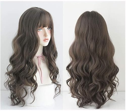 HALAHAI Perücken Gelockte Gewellte Synthetische Perücken Mit Haarknallen Hitzebeständige Synthetische Perücken Für Frauen Cosplay Oder Tägliches Tragen Haarteil Perücke (Color : C, Size : 26 Inches) von HALAHAI