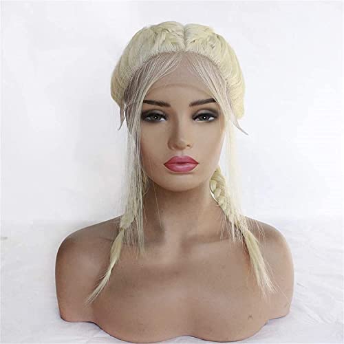 HALAHAI Perücken Haarersatz-Perücke, für weiße und Schwarze Frauen, Box geflochtene synthetische Perücken mit Babyhaar, 2 geflochtene Perücken Perücke (Color : AS Shown) von HALAHAI