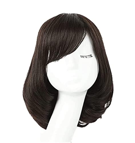 Perücken Damen Perücken Kurze Locken Mit Pony Synthetische Hitzebeständige Faser Erwachsene Weiche Perücken Perücke (Color : A, Size : 12in) von HALAHAI
