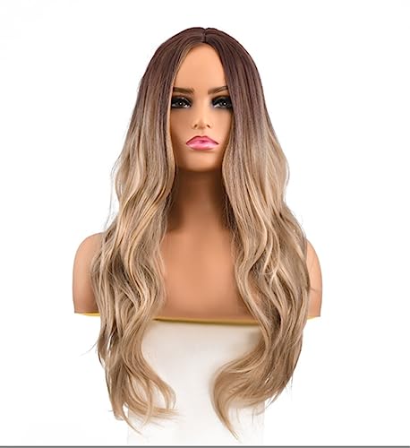 Perücken Weiche Perücke Elegante Damen Perücke Weiche Lange Wellenförmige Perücke Synthetische Lockige Wellenförmige Gefälschte Geeignet Für Party Kleidung Perücke Perücke von HALAHAI