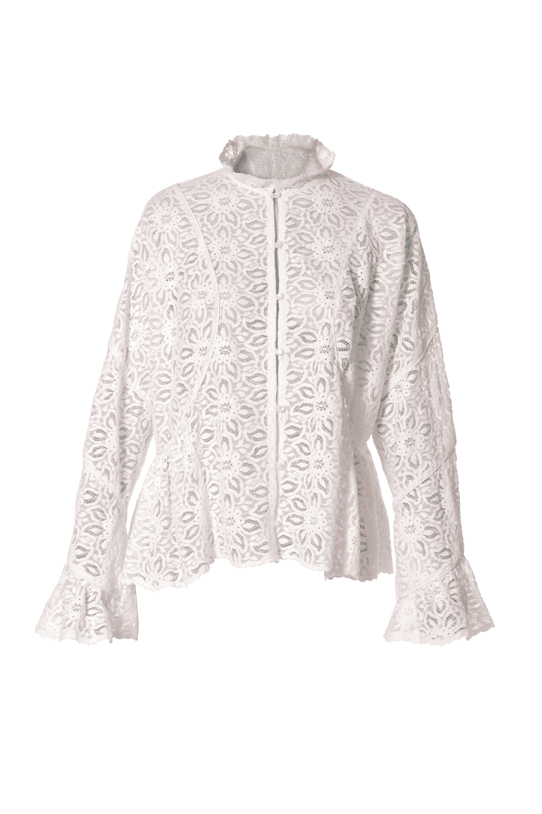 HALEWSKI | Blouse Penelopa Off White | Women's Floral White Blouses HALEWSKI | Blouse Penelopa Off White | Women's Floral White Blouses von HALEWSKI