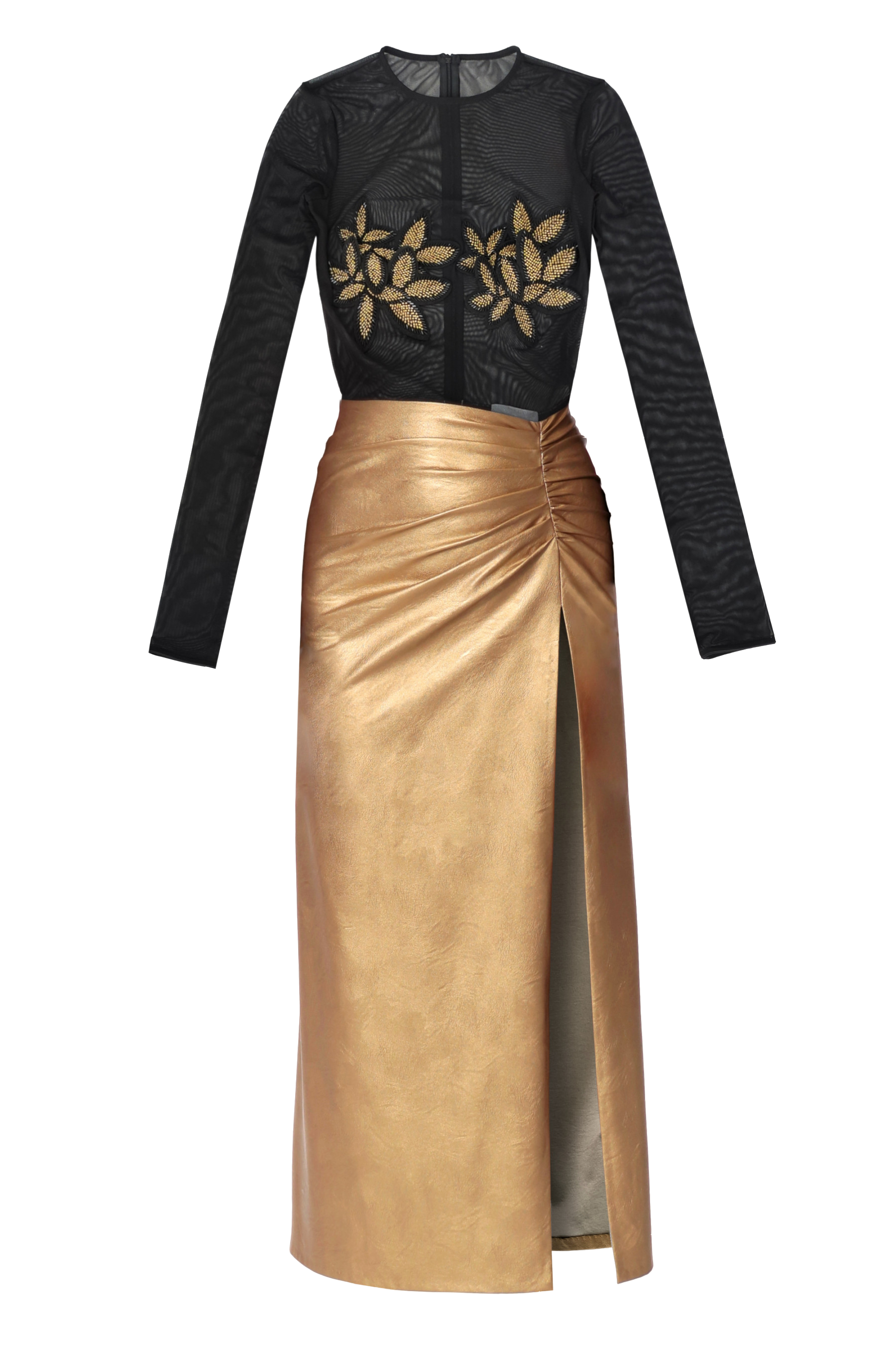 Dress Tomira Gold And Black - M - HALEWSKI - Midi dresses Dress Tomira Gold And Black - M - HALEWSKI - Midi dresses von HALEWSKI