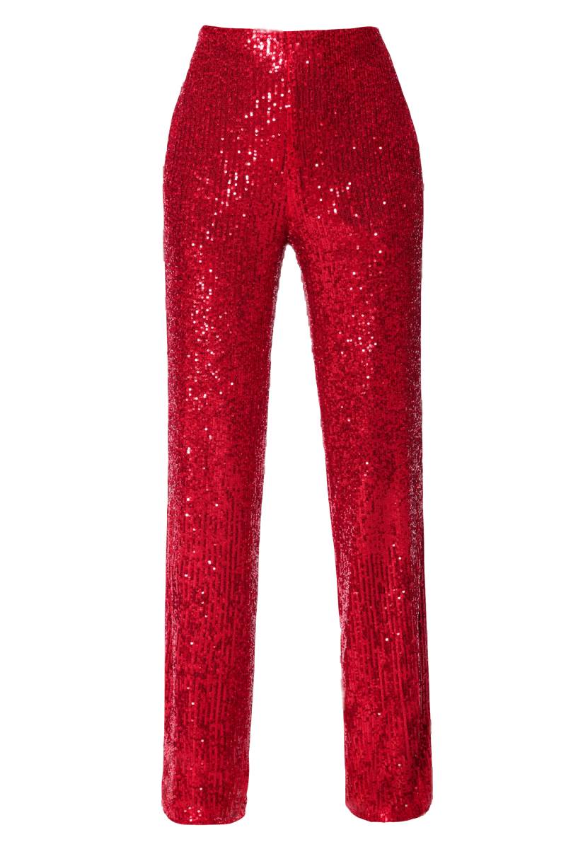 HALEWSKI | Pants Luca Brilliant Ruby | Women's Red Wide leg pants von HALEWSKI