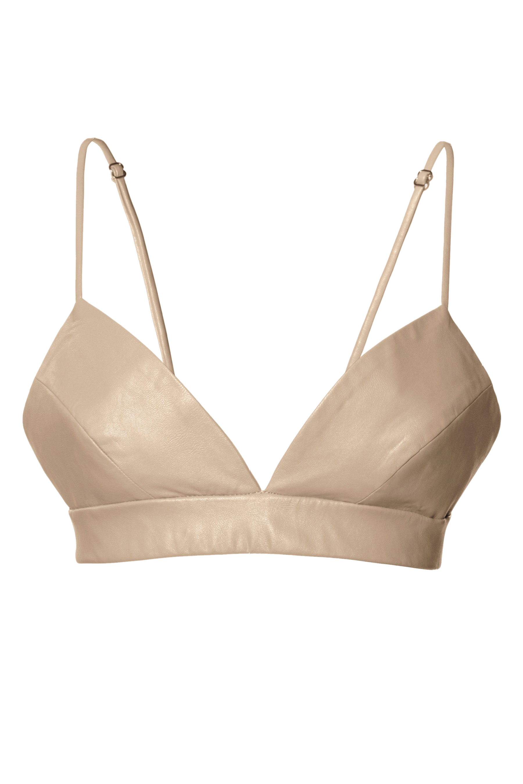 HALEWSKI | Vegan Leather Bralette Top Asha Cool Beige | Women's Dusty Beige Bralette HALEWSKI | Vegan Leather Bralette Top Asha Cool Beige | Women's Dusty Beige Bralette von HALEWSKI