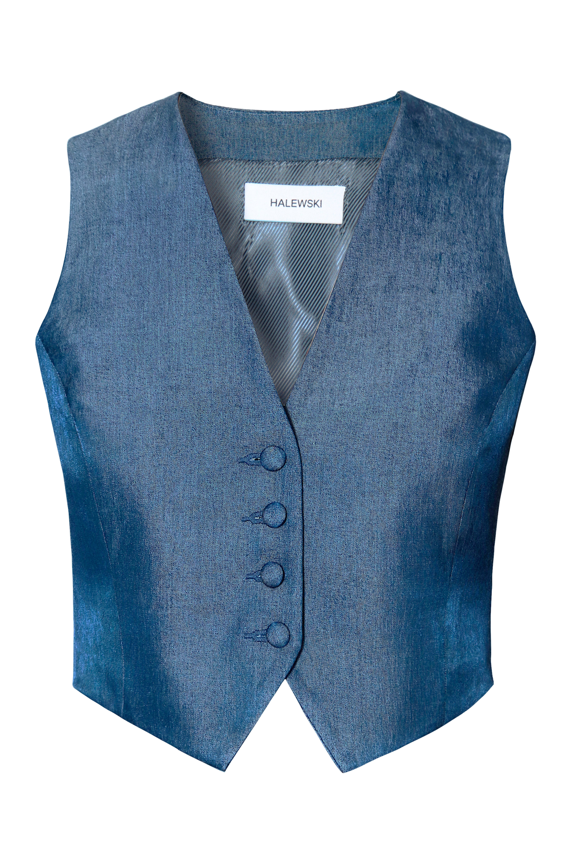 Vest Sylvia Navy Denim - Blue - M - HALEWSKI - Vests Vest Sylvia Navy Denim - Blue - M - HALEWSKI - Vests von HALEWSKI