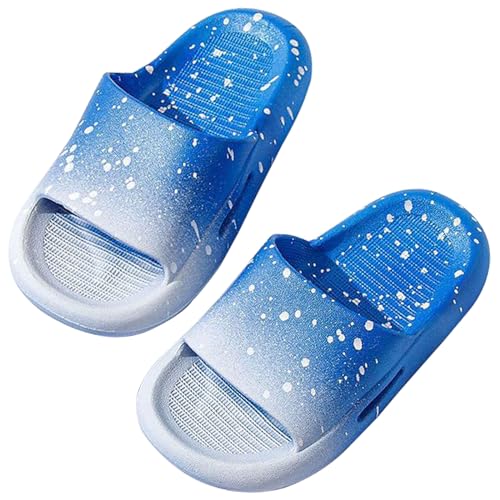 HALFSUMO Kinder Badelatschen Sommer hausschuhe Badeschlappen Jungen Mädchen Rutschfeste Dusch Badeschuhe Wolken Schlappen(Blau 20/21EU) von HALFSUMO