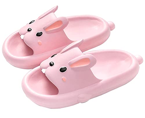 Kinder Hase Badelatschen Sommer hausschuhe Damen Badeschlappen Mädchen Rutschfeste Dusch Badeschuhe Strand Sandalen Rosa 38/39 von HALFSUMO