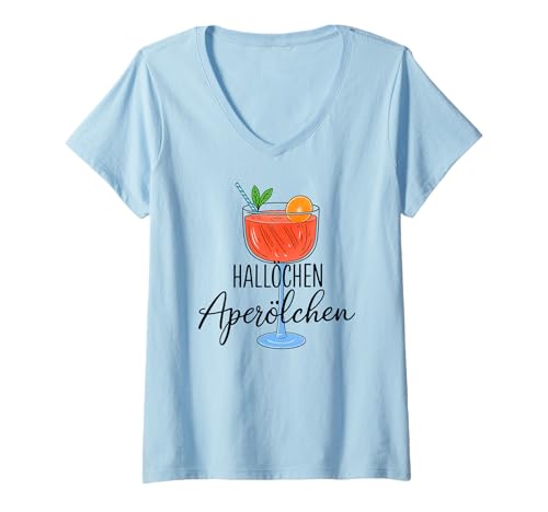 Damen HALLÖCHEN APERÖLCHEN X Lustiges Lecker Aperoli Spritz Kostüm T-Shirt mit V-Ausschnitt Damen HALLÖCHEN APERÖLCHEN X Lustiges Lecker Aperoli Spritz Kostüm T-Shirt mit V-Ausschnitt von HALLÖCHEN APERÖLCHEN - Spritz, Fasching, Karneval