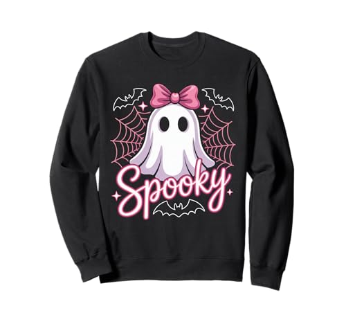 Gruseliges rosafarbenes Halloween-Spinnennetz für Kinder, Jugend und Damen Sweatshirt von HALLOWEEN TEES CO