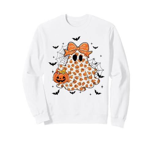 Kinder Halloween Ghost Cute Pumpkins Fall Vibes Trick or Treat Sweatshirt von HALLOWEEN TEES CO