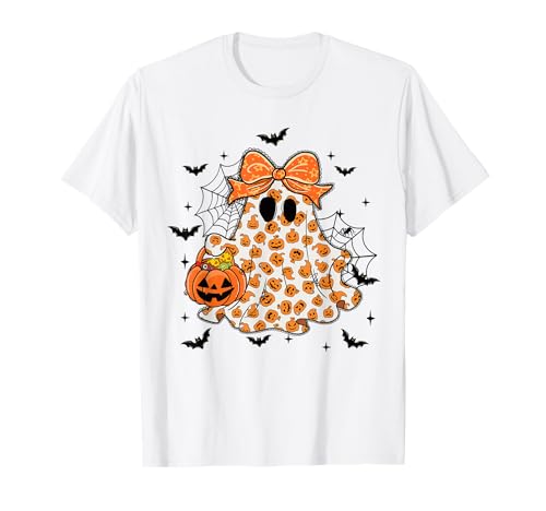 Kinder Halloween Ghost Cute Pumpkins Fall Vibes Trick or Treat T-Shirt von HALLOWEEN TEES CO