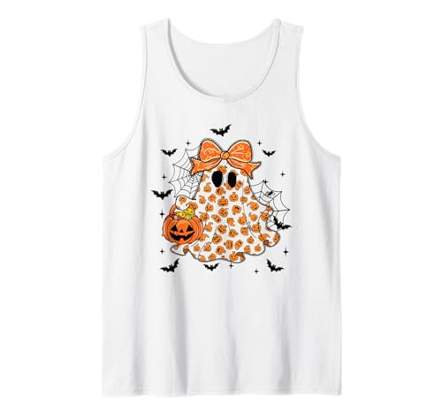 Kinder Halloween Ghost Cute Pumpkins Fall Vibes Trick or Treat Tank Top von HALLOWEEN TEES CO