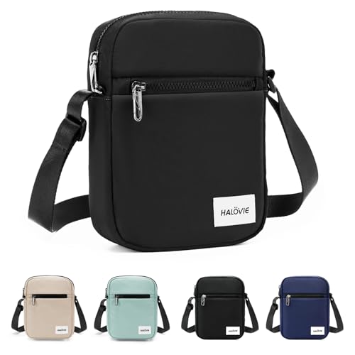 HALOVIE IHIKER3 Unisex Anti-Diebstahl Mini-Umhängetasche | Kleine Schultertasche, Crossbody & Messenger für Reisen, Flugreisen und Festivals (3L,schwarz) von HALOVIE