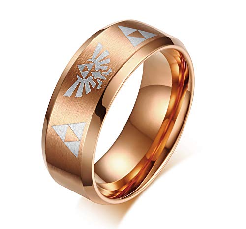 8MM Damen Herren Blue Stainless Steel Die Legende von Zelda Triforce Ring4 Farbe von HAMANY