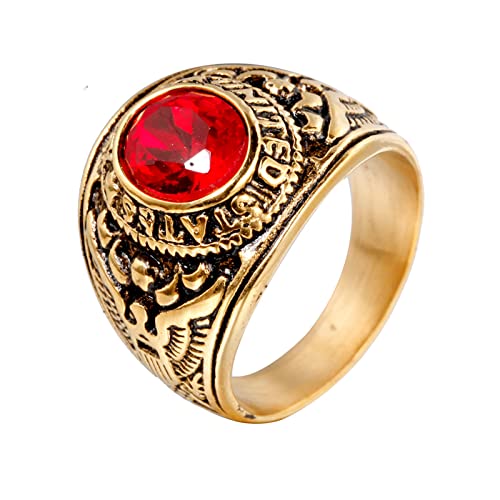 HAMANY Schmuck Edelstahl Herren Ring US Armee Gold,Größen 65 (20.7) von HAMANY