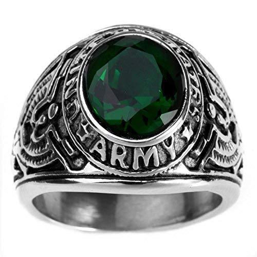 HAMANY Schmuck Edelstahl Herren Ring mit Zirkon,Falke Eagle US Armee,Größen 57 (18.1) von HAMANY