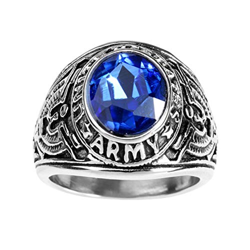 HAMANY Schmuck Edelstahl Herren Ring mit Zirkon,Falke Eagle US Armee,Größen 59 (18.8) von HAMANY