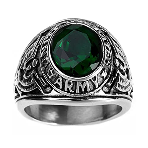 HAMANY Schmuck Edelstahl Herren Ring mit Zirkon,Falke Eagle US Armee,Größen 70 (22.3) von HAMANY