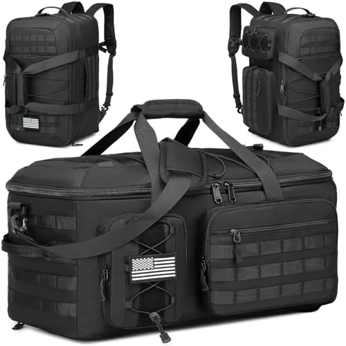 HAMBOLY 50L Turnbeutel für Herren, 3-in-1-Reisetasche mit Schuhfach, taktischer Rucksack für Übernachtung, Wochenendeinsatz, Schwarz, Taktischer 3-in-1-Rucksack HAMBOLY 50L Turnbeutel für Herren, 3-in-1-Reisetasche mit Schuhfach, taktischer Rucksack für Übernachtung, Wochenendeinsatz, Schwarz, Taktischer 3-in-1-Rucksack von HAMBOLY