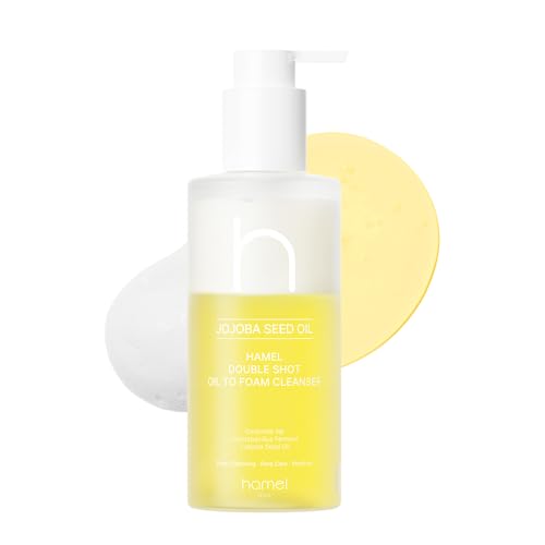 Double Shot Oil to Foam Cleanser 6,76 fl. Unzen/200ㅢ, Mit Jojobaöl, Ceramid, Centella Asiatica, entfernt Mitesser, Make-up-Entferner, feuchtigkeitsspendend, veganer Reiniger von HAMEL