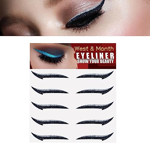 Glitzer-Eyeliner-Aufkleber für die Augen,Sofortige selbstklebende Eyeliner-Schablone 5 Paar | Einfach anzuwenden, Eyeliner-Werkzeug, Aufkleber-Eyeliner, geflügelte Eyeliner-Schablone für Hamil von HAMIL