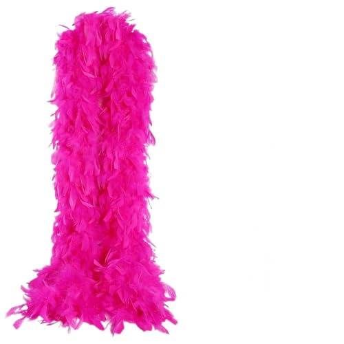 HAMKU 1 Stück Federboa,2m Federstola Federschal Kostüm Karneval 20er Jahre Charleston Burlesque kuschelig(Rosenrot),B von HAMKU