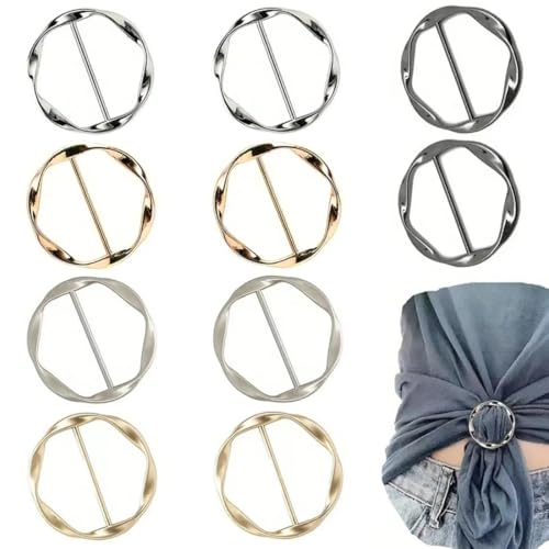 HAMKU 10 PCS Damen Metall Gürtelschnalle bikini verschluss metall T Shirt Clip Schnalle Seidenschal Ring Saum Knoten Hemd Krawattenklammer von HAMKU