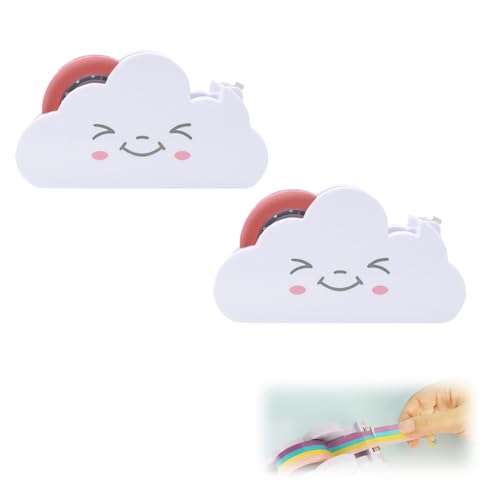 HAMKU 2 Stück Klebebandspender Klebebandabroller Und Regenbogen Klebebandrolle Klebeband Abroller In Form Von Wolke Nachfüllbarer Tischabroller Für Büro Und Zuhause HAMKU 2 Stück Klebebandspender Klebebandabroller Und Regenbogen Klebebandrolle Klebeband Abroller In Form Von Wolke Nachfüllbarer Tischabroller Für Büro Und Zuhause von HAMKU