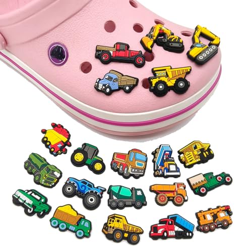 HAMKU 20 Pcs Vielseitige Schuhanstecker in Bagger-Form - Hochwertige PVC Schuh-Charm für Cro, Jibbit kompatible, lustige und einzigartige Cro Pins für Kinder und Erwachsene von HAMKU