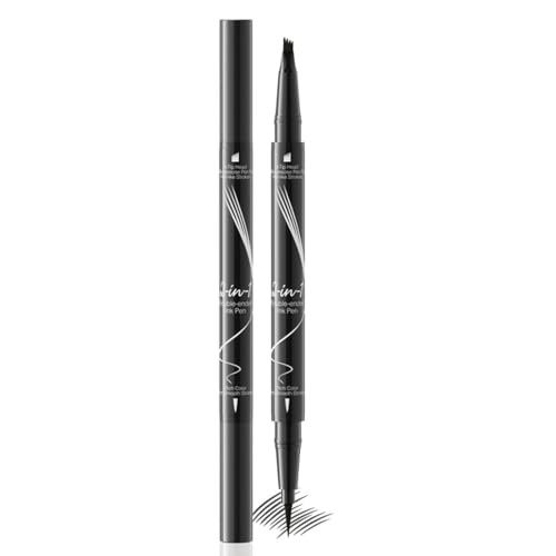 HAMKU Augenbrauenstift,Augenbrauenstift Wasserfest,2-In-1 Dual-Ended Microblading,Wischfest Eyebrow Pencil Kann Leicht Natürliche Augenbrauenfarbe (Dunkelbraun) von HAMKU