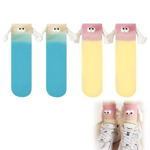 HAMKU Magnetische Socken mit Händen Geburtstag Hand in Hand Socken mit Magnetarmen Lustige Alberne Geschenke für Frauen Männer Freundin Freunde Partner Paare Kinder, 2 Paar von HAMKU