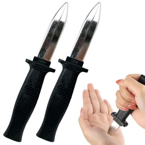 HAMKU Verschwindete Trickmesser Einziehbare Klinge Gefälschte Theatermasser Zaubermesser Kunststoff Scherzartikel Zaubertrick Requisiten für Kinder Erwachsene Aprilscherz, 2 Stück von HAMKU