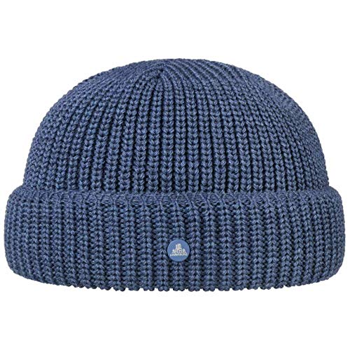 HAMMABURG Strick Dockermütze Damen/Herren - Made in Italy - Beanie mit Wolle - Mütze in Einheitsgröße - Herbst/Winter blau One Size von HAMMABURG