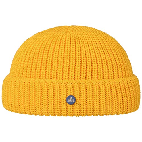 HAMMABURG Strick Dockermütze Damen/Herren - Made in Italy - Beanie mit Wolle - Mütze in Einheitsgröße - Herbst/Winter gelb One Size von HAMMABURG